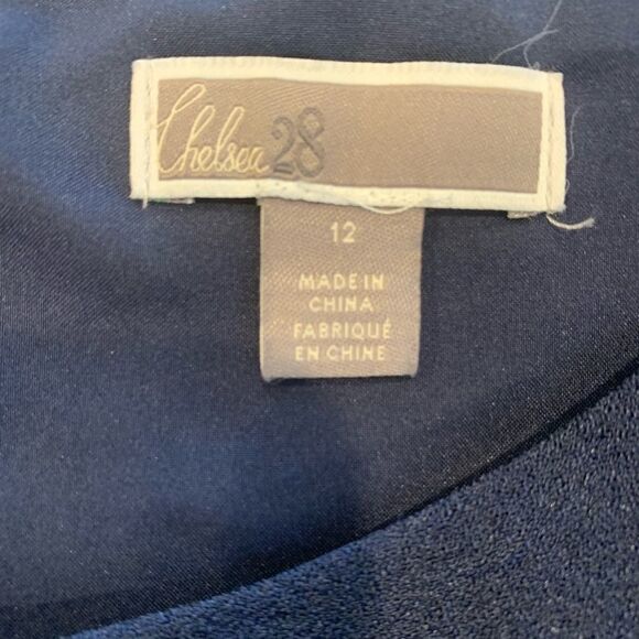 Chelsea 28 Long Sleeve Navy Blue Shift Dress Size 12 - Picture 3 of 9